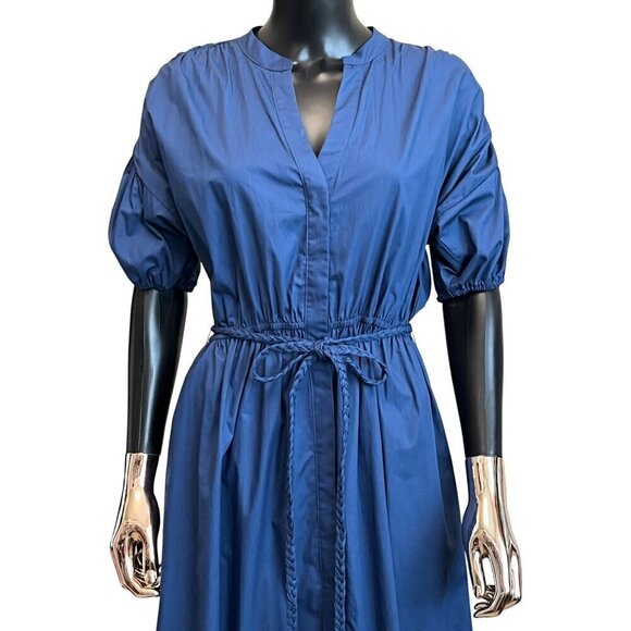 💙 MISA Los Angeles Amarine Blue Ruffle Hem Midi Dress 💙 NWT MSRP $350 - Picture 6 of 11